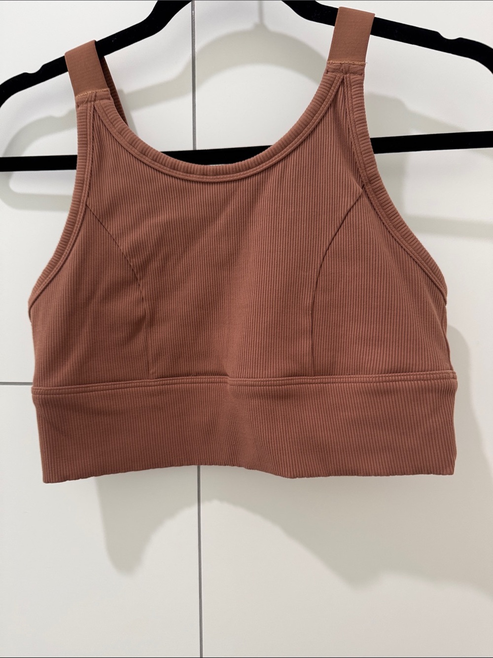 Aerie Offline Sweat Cardio Most Support Ribbed Crop Bralette - Dusty Brown